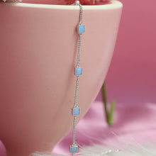 Load image into Gallery viewer, Blue Square Charm Bracelet