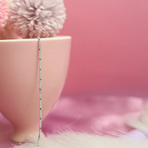 Green Emerald Sparkle Tennis Bracelet