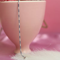 Blue Sapphire Silver Tennis Bracelet