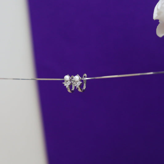 Pearl Blossom Hoops