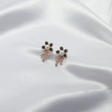 Midnight Bloom Pearl Earrings