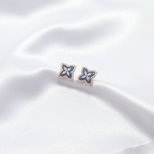 Sapphire Bloom Stud Earrings