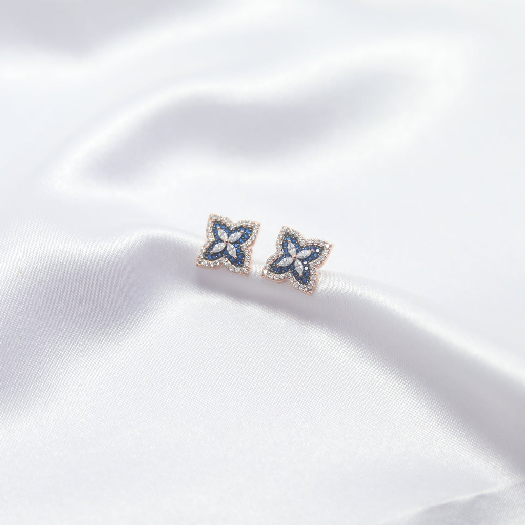 Sapphire Bloom Stud Earrings