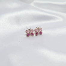 Load image into Gallery viewer, Rose Flutter Butterfly Stud Earrings