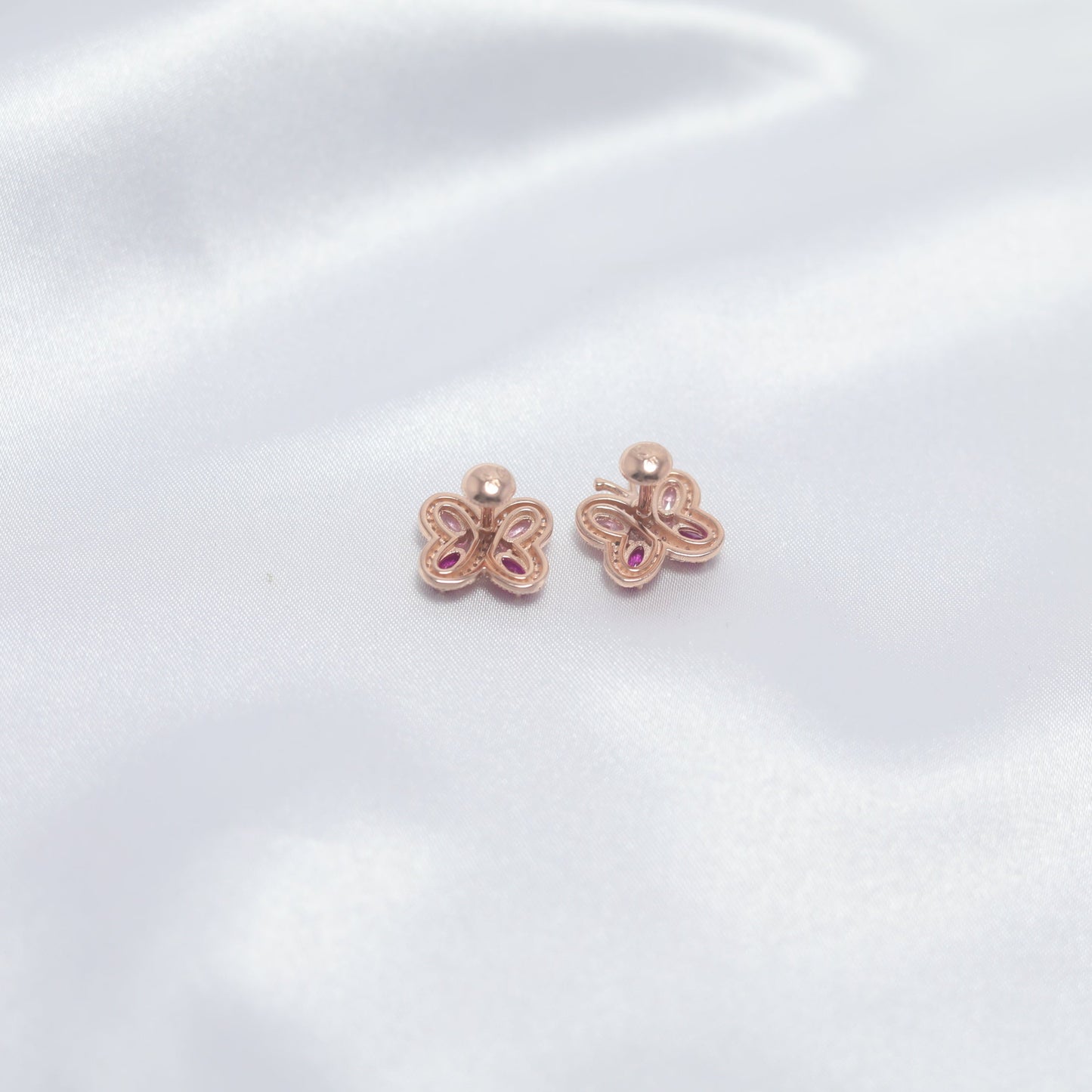 Rose Flutter Butterfly Stud Earrings