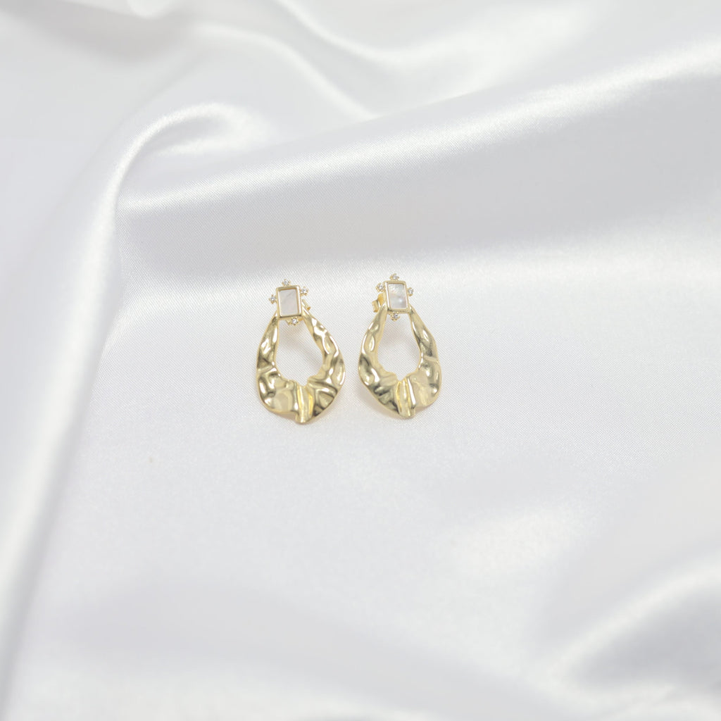 Sculpted Gold Drop Earrings
