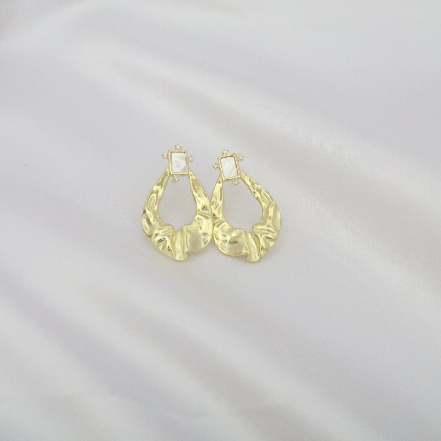 Sculpted Gold Drop Earrings