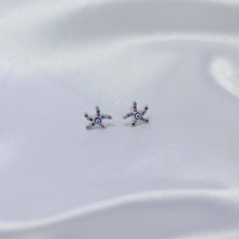 Load image into Gallery viewer, Starburst Evil Eye Stud Earrings
