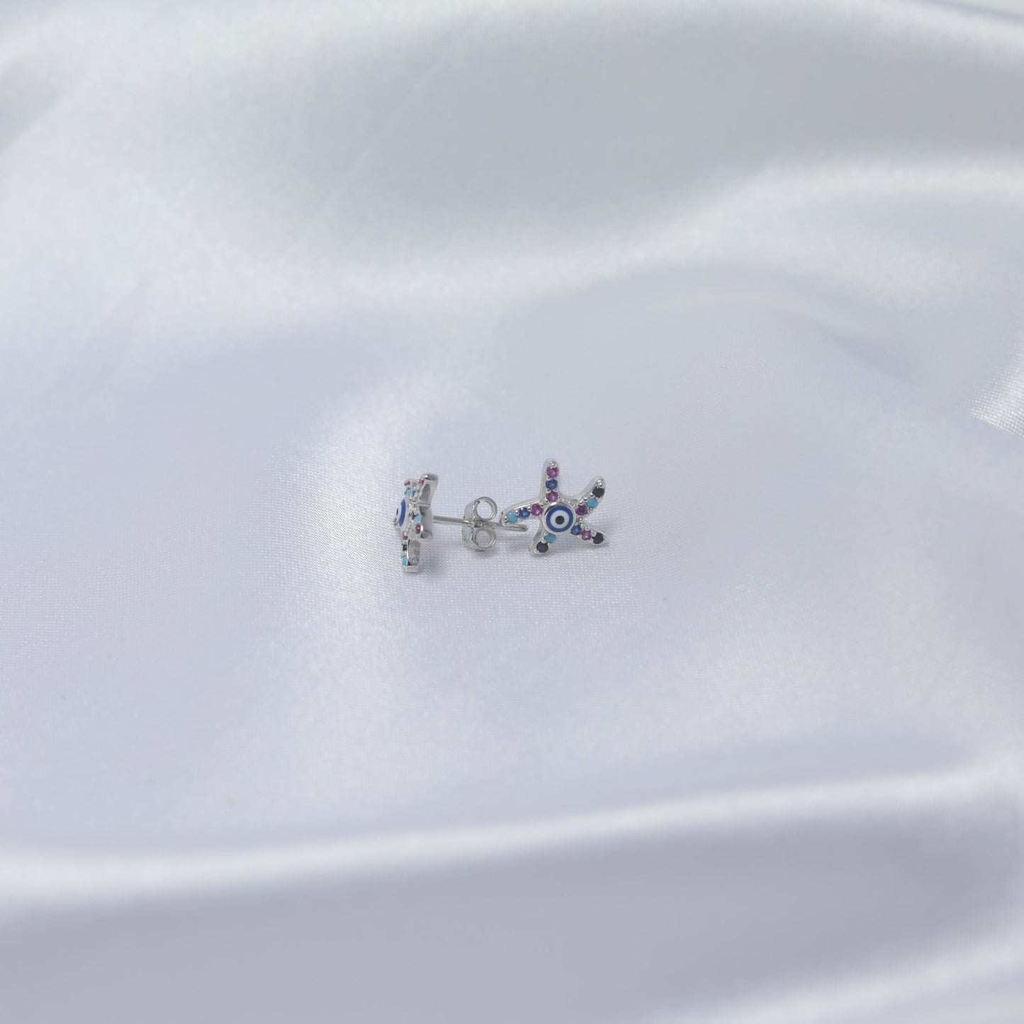 Starburst Evil Eye Stud Earrings
