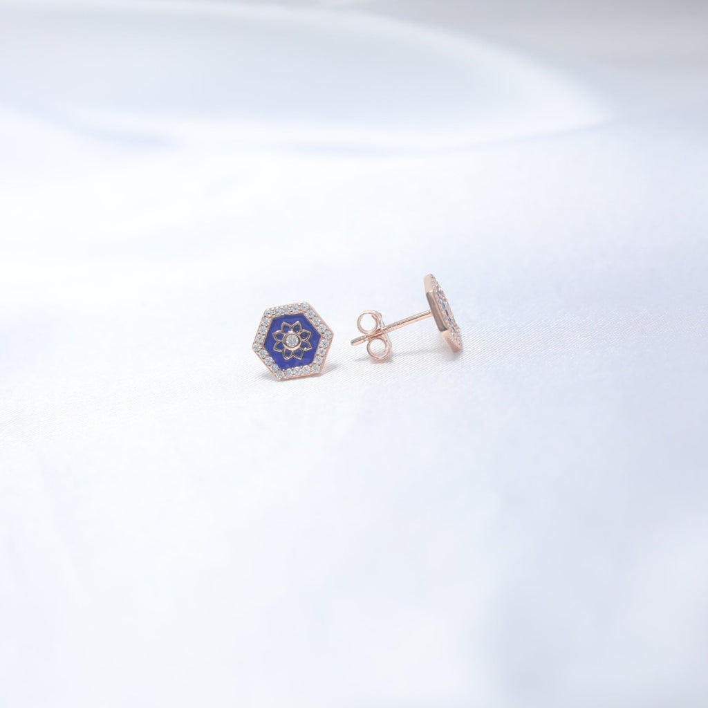 Indigo Bloom Studs