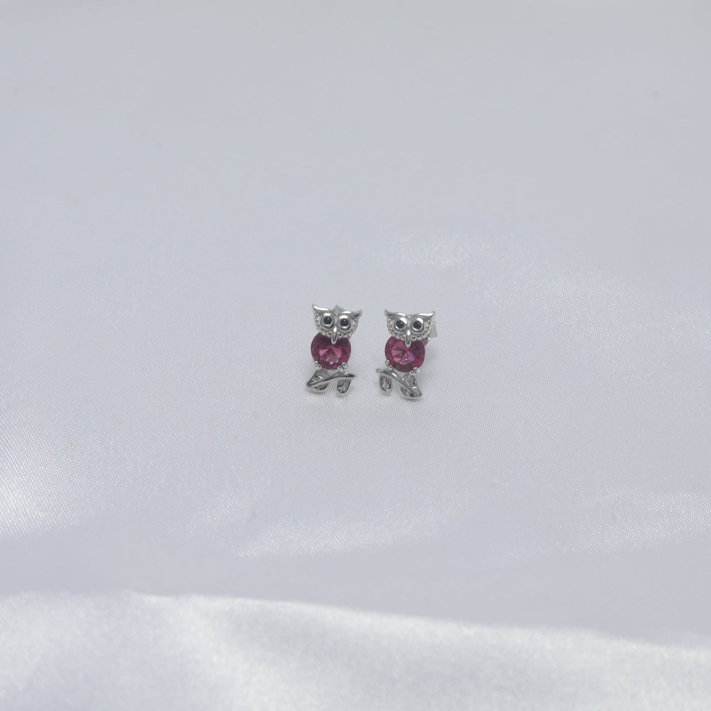 Ruby Owl Studs