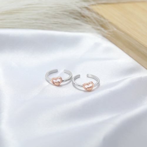Heartbeat Charm Toe Rings