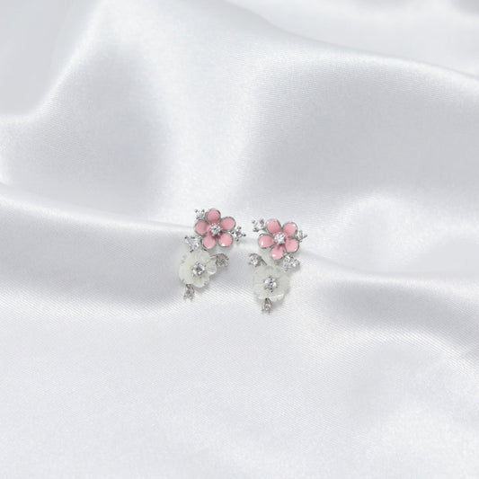 Pink Frost Bloom Earrings