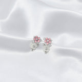 Pink Frost Bloom Earrings