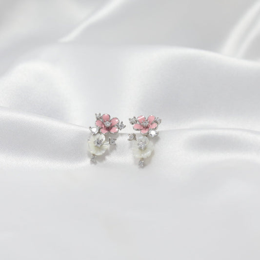 Pink Frost Bloom Earrings