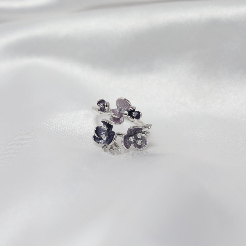 Midnight Bloom Statement Ring