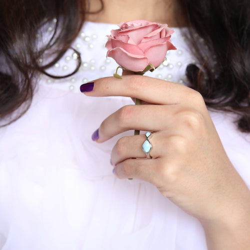 Infinity Larimar Ring