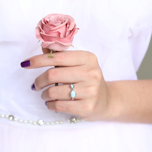 Infinity Larimar Ring