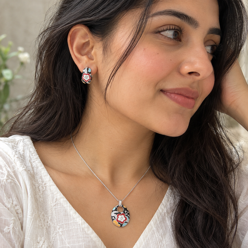 Midnight Bloom Pendant Set