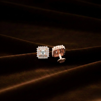 SQUARE HALO PENDANT SET