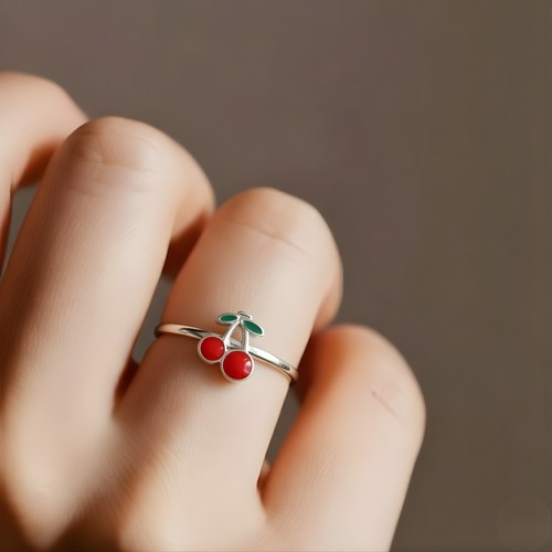 Cherry Kid's Silver Ring