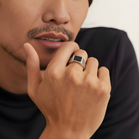 Bold Black Square ring