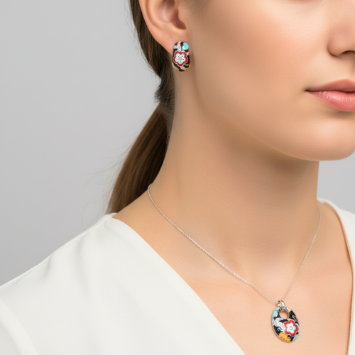 Midnight Bloom Pendant Set