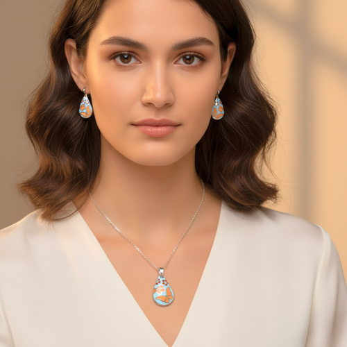 Butterfly whispers pendant set | 92.5 silver