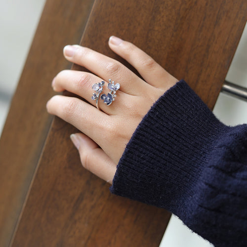 Midnight Bloom Statement Ring