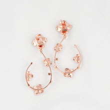 Load image into Gallery viewer, Rosé Bloom Pearl Hoop Earrings