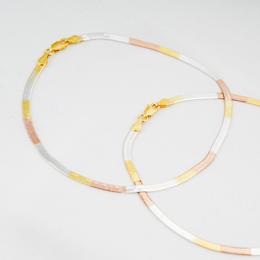 Verona Anklet | Three Tone Anklet