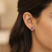 Load image into Gallery viewer, Ruby Owl Studs