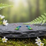 Hummingbird Enamel Stud