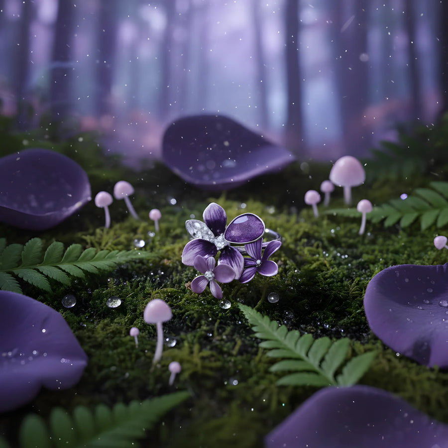 Lavender Haze sterling silver ring by Miravi