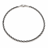 A twisted rope chain anklet with a silver-tone clasp, displayed on a clean white background.