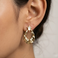 Sculpted Gold Drop Earrings